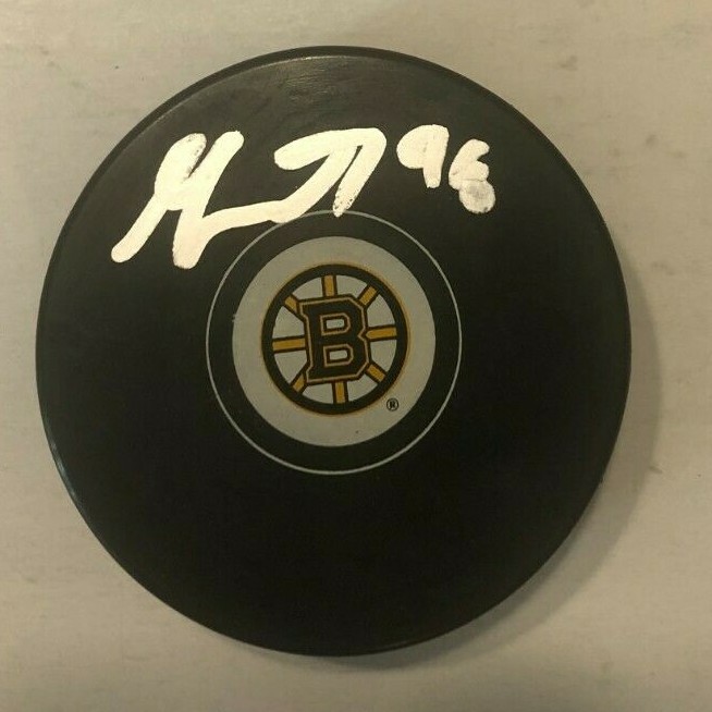MATT GRZELCYK SIGNED BOSTON BRUINS HOCKEY PUCK W/ CASE COA