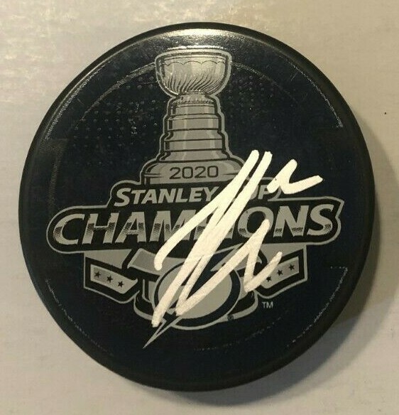 LUKE SCHENN SIGNED TAMPA BAY LIGHTNING 2020 STANLEY CUP HOCKEY PUCK W/ CASE COA