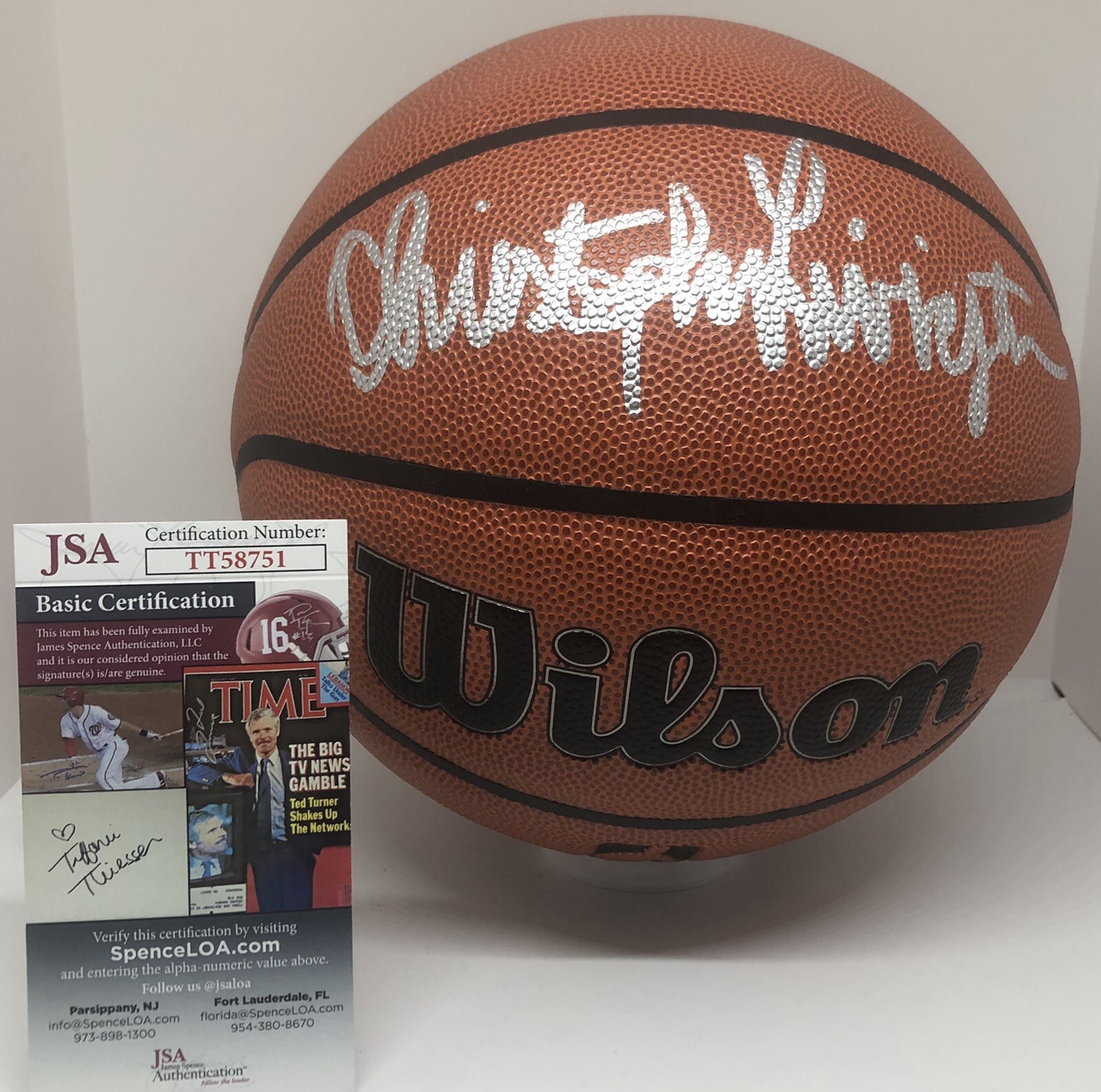CHRIS LIVINGSTON SIGNED WILSON NBA BASKETBALL MILWAUKEE BUCKS JSA COA