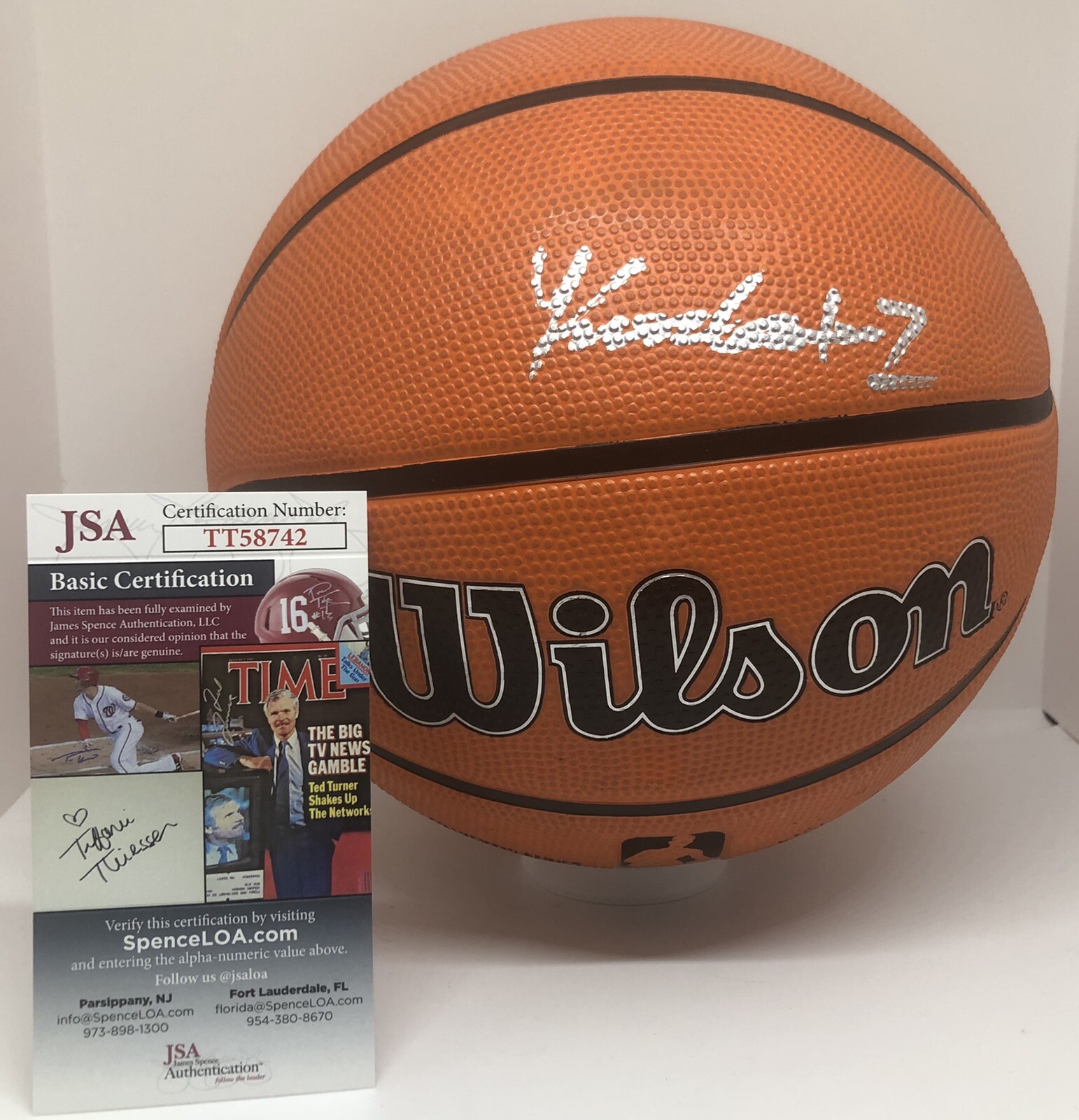 KEYONTE GEORGE SIGNED WILSON NBA BASKETBALL UTAH JAZZ BAYLOR BEARS JSA COA