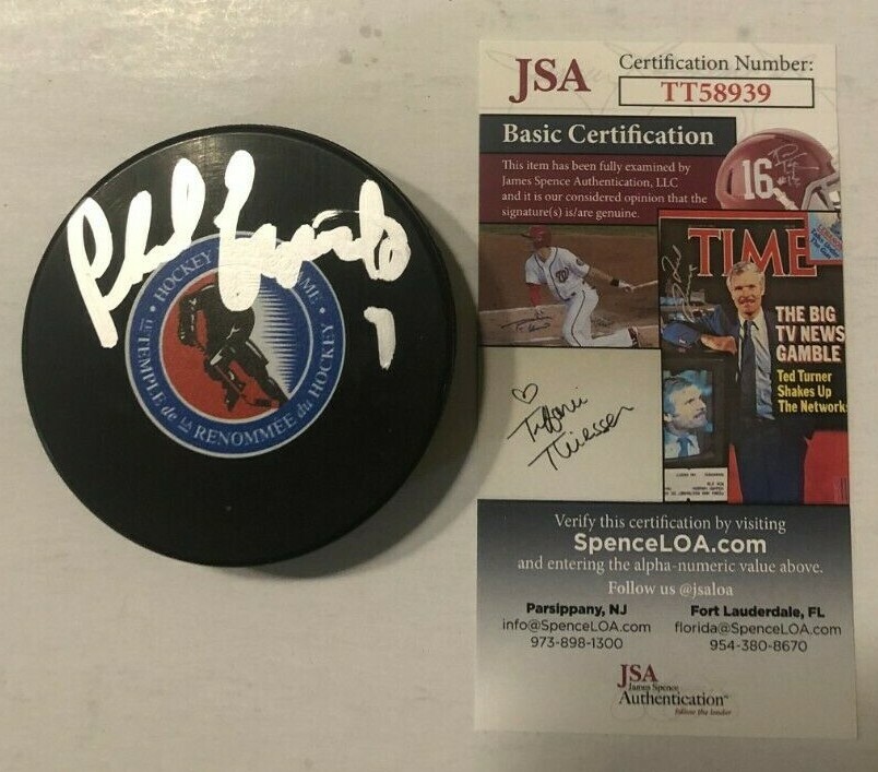 PHIL ESPOSITO SIGNED HOCKEY HALL OF FAME PUCK W/ CASE BRUINS BLACKHAWKS JSA COA