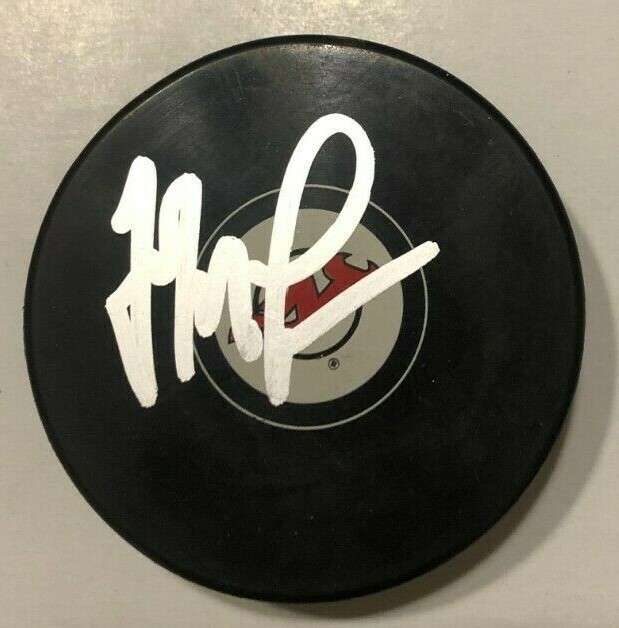 JOHN MACLEAN SIGNED NEW JERSEY DEVILS HOCKEY PUCK W/ CASE COA