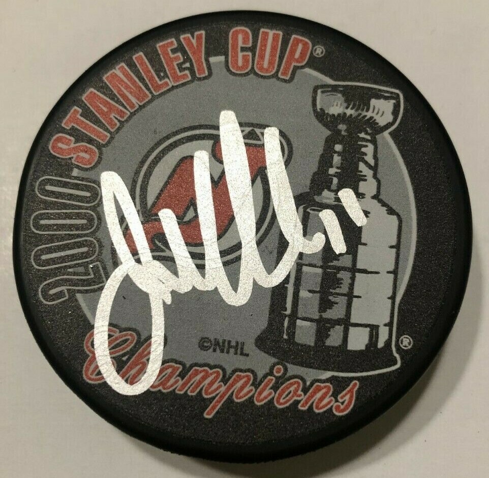 JOHN MADDEN SIGNED NEW JERSEY DEVILS 2000 STANLEY CUP HOCKEY PUCK W/ CASE COA