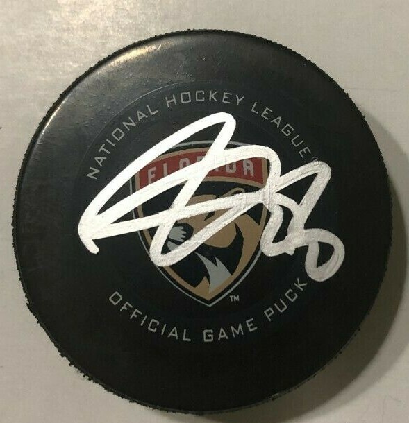 ANTHONY DUCLAIR SIGNED FLORIDA PANTHERS OFFICIAL GAME HOCKEY PUCK W/ CASE COA