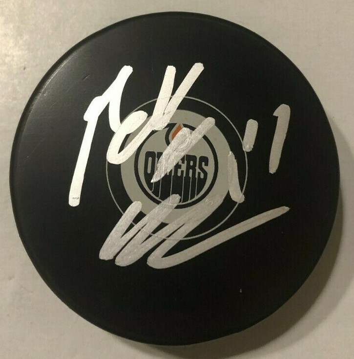 MIKKO KOSKINEN SIGNED EDMONTON OILERS HOCKEY PUCK W/ CASE COA
