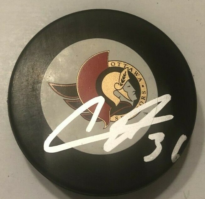 COLIN WHITE SIGNED OTTAWA SENATORS HOCKEY PUCK W/ CASE COA