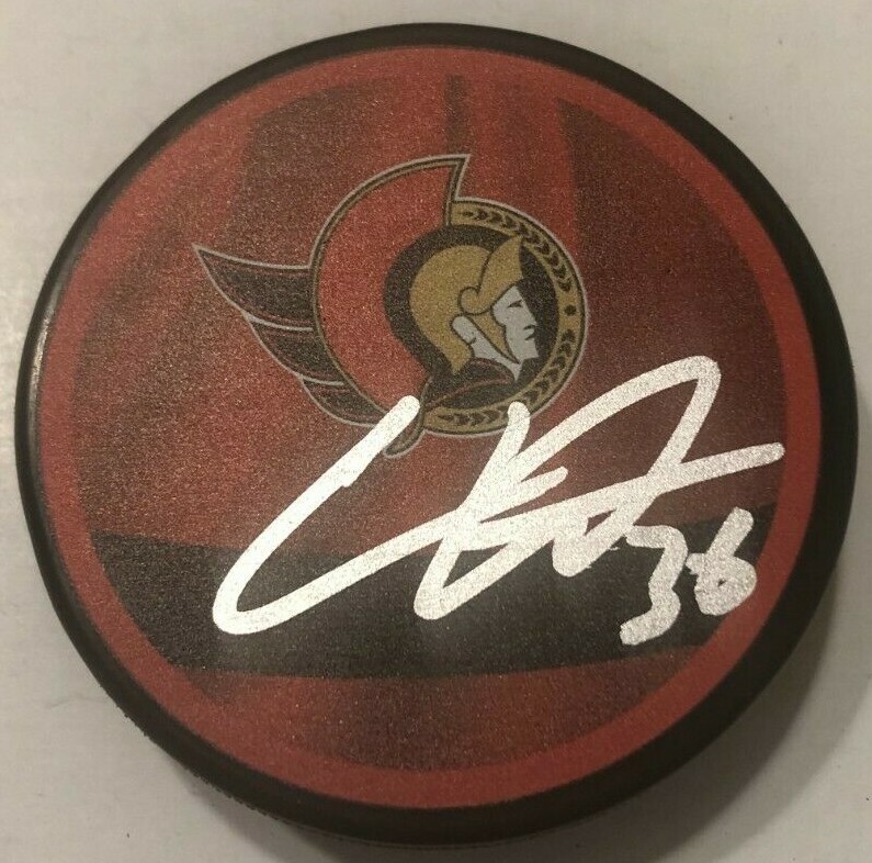 COLIN WHITE SIGNED OTTAWA SENATORS HOCKEY PUCK W/ CASE COA