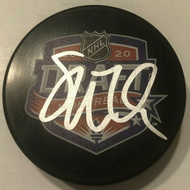 TIM STUTZLE SIGNED 2020 NHL DRAFT HOCKEY PUCK W/ CASE OTTAWA SENATORS COA