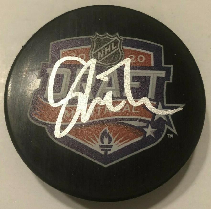 TIM STUTZLE SIGNED 2020 NHL DRAFT HOCKEY PUCK W/ CASE OTTAWA SENATORS COA
