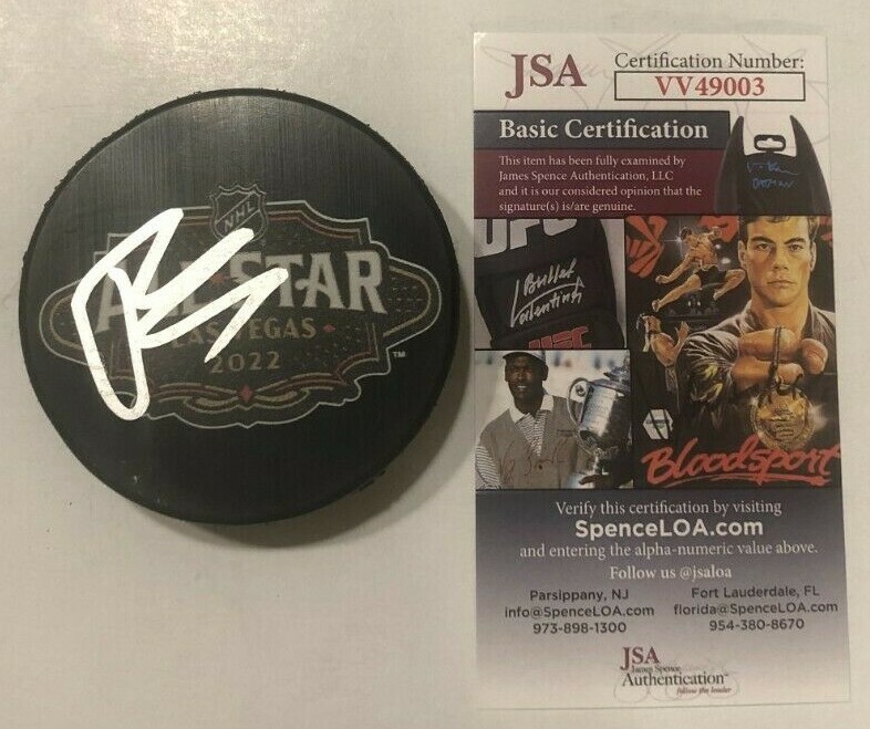 BRADY TKACHUK SIGNED 2022 NHL ALL STAR GAME HOCKEY PUCK W/ CASE SENATORS JSA COA