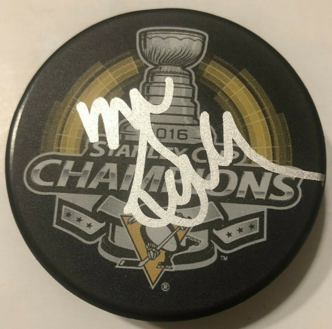 MIKE SULLIVAN SIGNED 2016 STANLEY CUP HOCKEY PUCK W CASE PITTSBURGH PENGUINS COA
