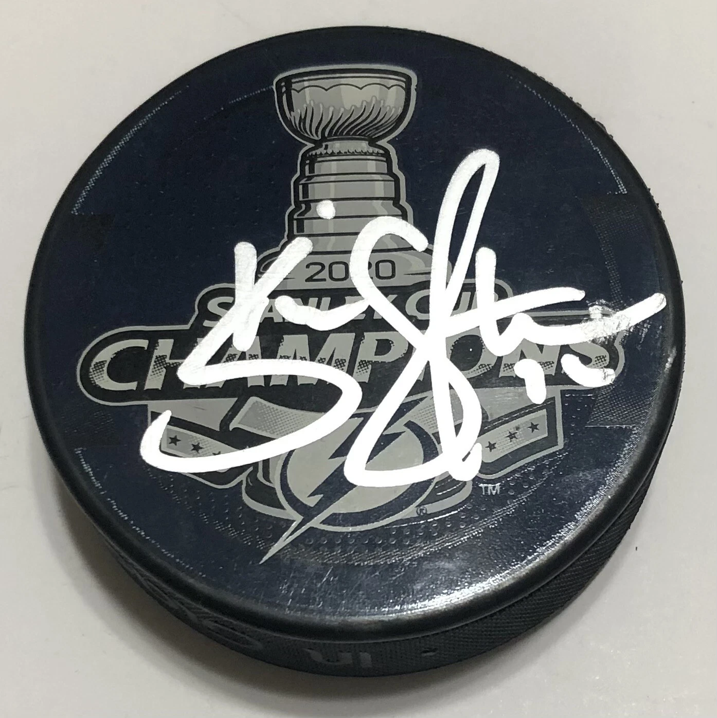 KEVIN SHATTENKIRK SIGNED 2020 STANLEY CUP PUCK W/ CASE TAMPA BAY LIGHTNING COA