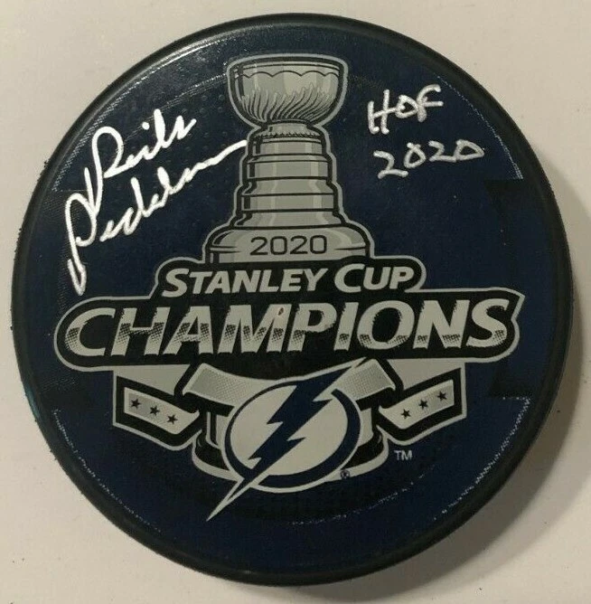 RICK PECKHAM SIGNED 2020 STANLEY CUP HOCKEY PUCK W/ CASE TAMPA BAY LIGHTNING COA