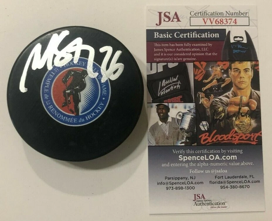 MARTIN ST. LOUIS SIGNED HOCKEY HALL OF FAME PUCK W/ CASE LIGHTNING RANGERS JSA