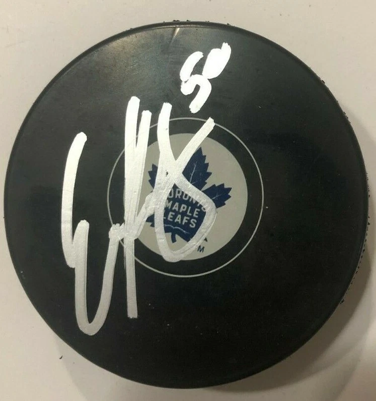 ERIK KALLGREN SIGNED TORONTO MAPLE LEAFS HOCKEY PUCK W/ CASE COA