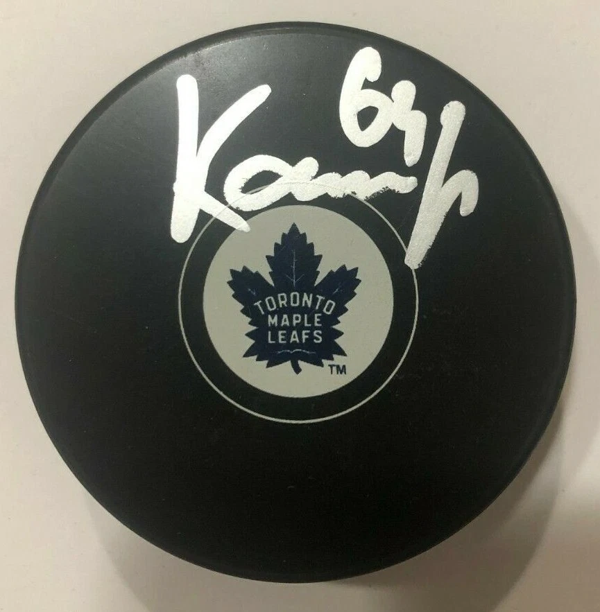 DAVID KAMPF SIGNED TORONTO MAPLE LEAFS HOCKEY PUCK W/ CASE COA