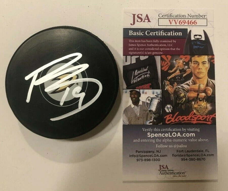 TROY TERRY SIGNED ANAHEIM DUCKS HOCKEY PUCK W/ CASE JSA COA