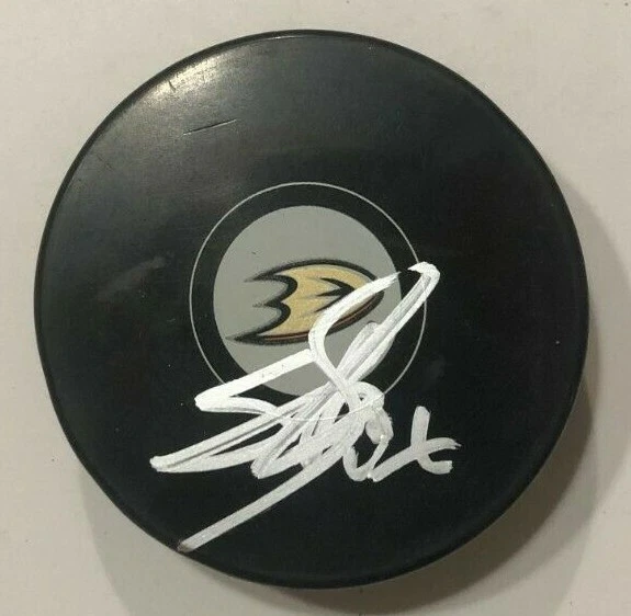 SIMON BENOIT SIGNED ANAHEIM DUCKS HOCKEY PUCK W/ CASE COA