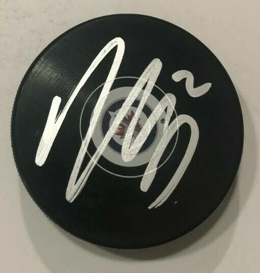 DYLAN DEMELO SIGNED WINNIPEG JETS HOCKEY PUCK W/ CASE COA