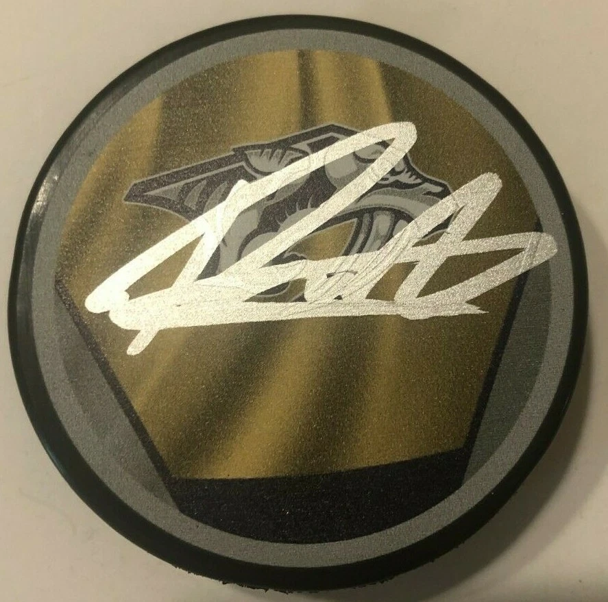 PHILIP TOMASINO SIGNED NASHVILLE PREDATORS HOCKEY PUCK W/ CASE COA