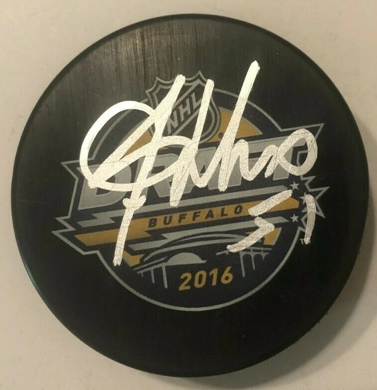 DANTE FABBRO SIGNED 2016 NHL DRAFT HOCKEY PUCK W/ CASE NASHVILLE PREDATORS COA