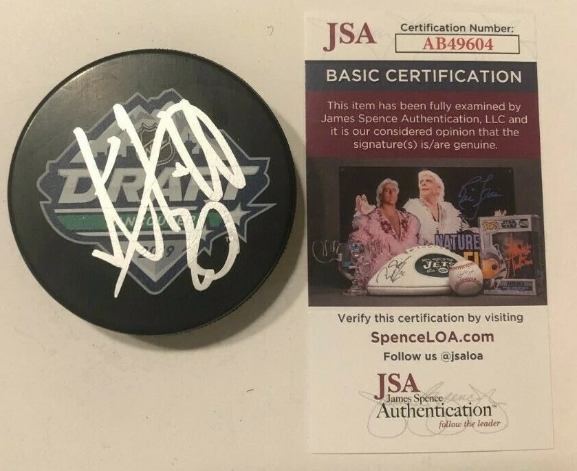 MORITZ SEIDER SIGNED 2019 NHL DRAFT HOCKEY PUCK W CASE DETROIT RED WINGS JSA COA