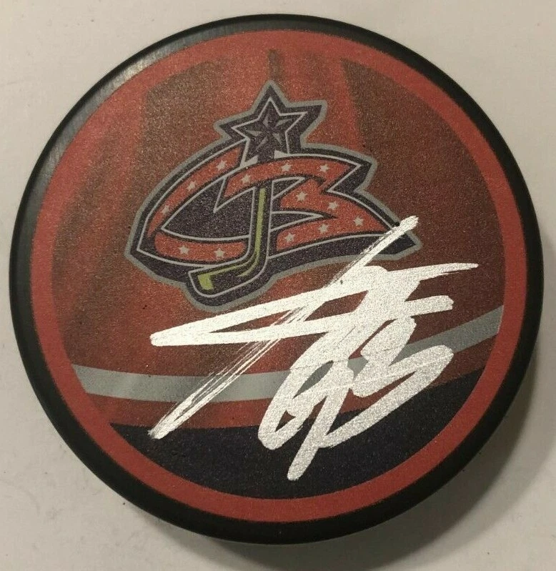 JAKUB VORACEK SIGNED COLUMBUS BLUE JACKETS HOCKEY PUCK W/ CASE COA