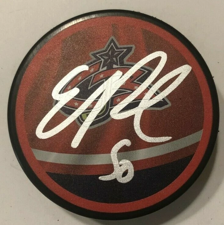 ERIC ROBINSON SIGNED COLUMBUS BLUE JACKETS HOCKEY PUCK W/ CASE COA