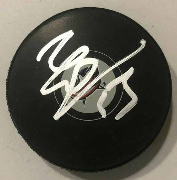 YEGOR CHINAKHOV SIGNED COLUMBUS BLUE JACKETS HOCKEY PUCK W/ CASE COA