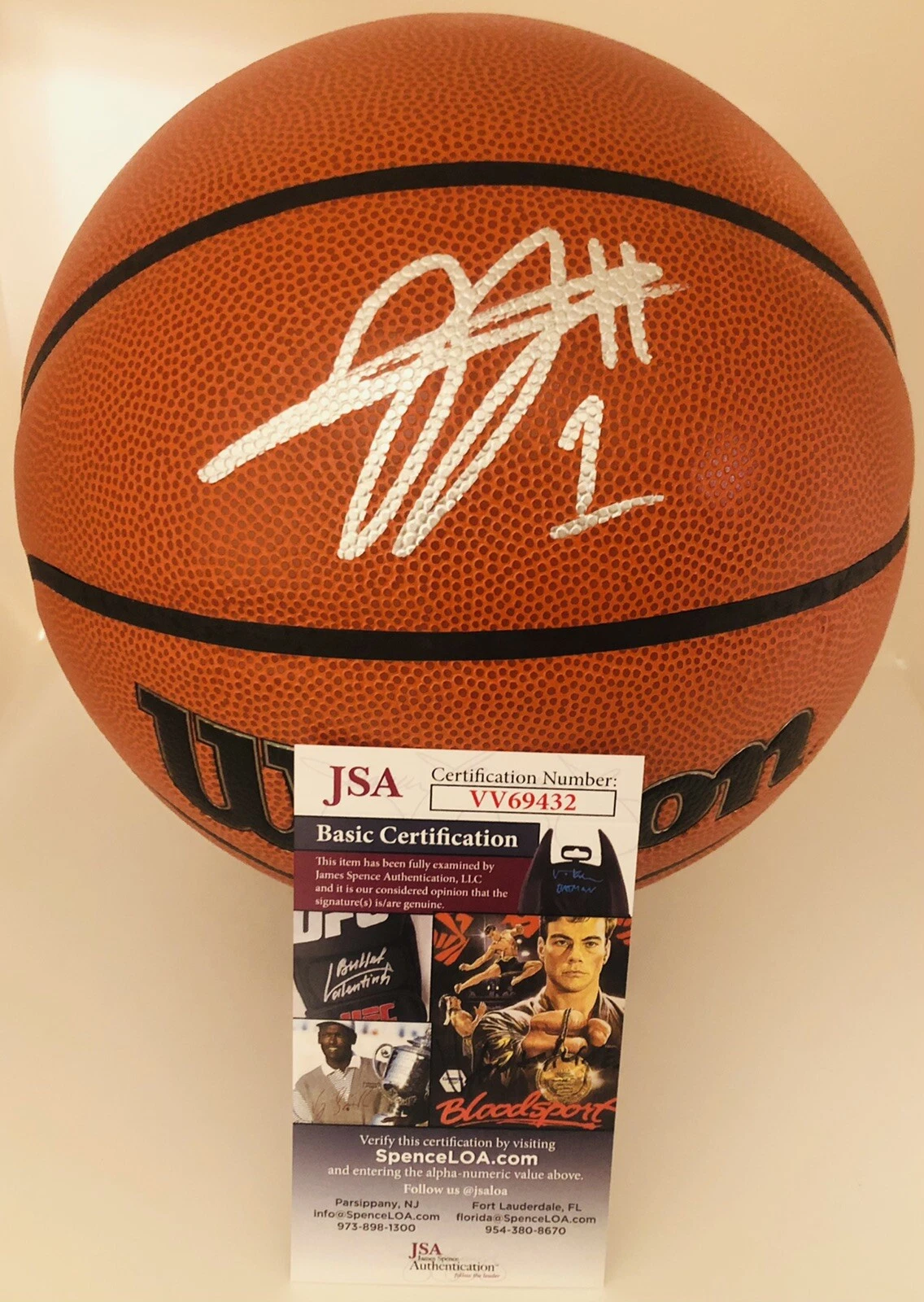 JJ TAYLOR SIGNED WILSON NBA BASKETBALL UCF KNIGHTS JSA COA