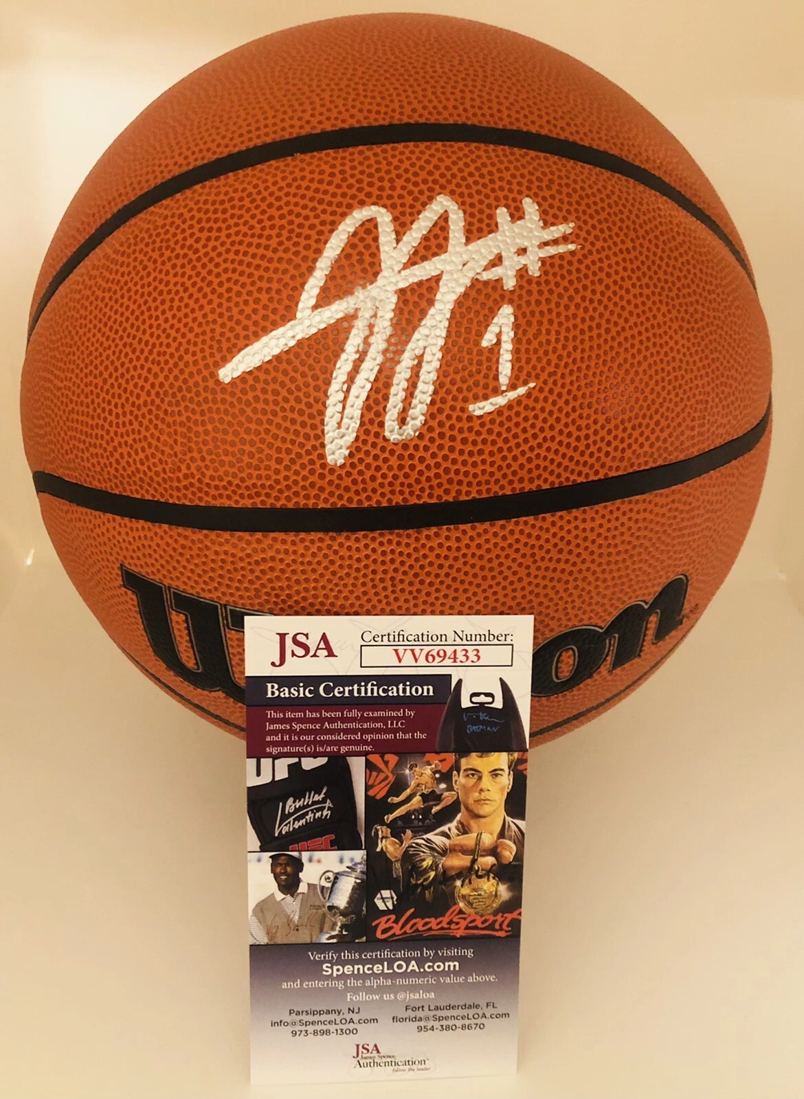 JJ TAYLOR SIGNED WILSON NBA BASKETBALL UCF KNIGHTS JSA COA