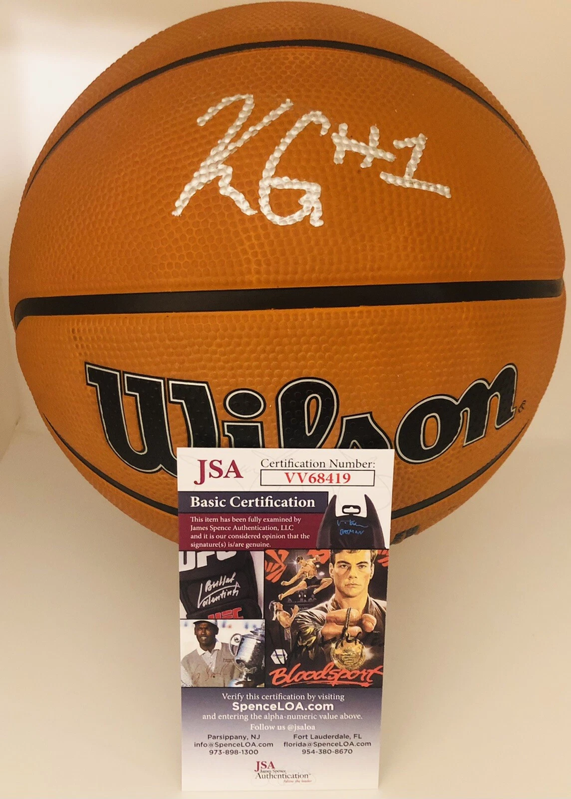 KEYONTE GEORGE SIGNED WILSON NBA BASKETBALL UTAH JAZZ BAYLOR BEARS JSA COA