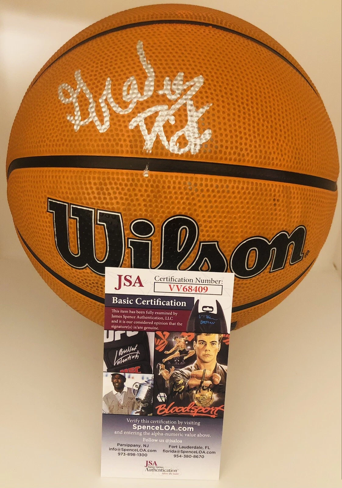 GRADEY DICK SIGNED WILSON NBA BASKETBALL TORONTO RAPTORS KANSAS JAYHAWKS JSA COA