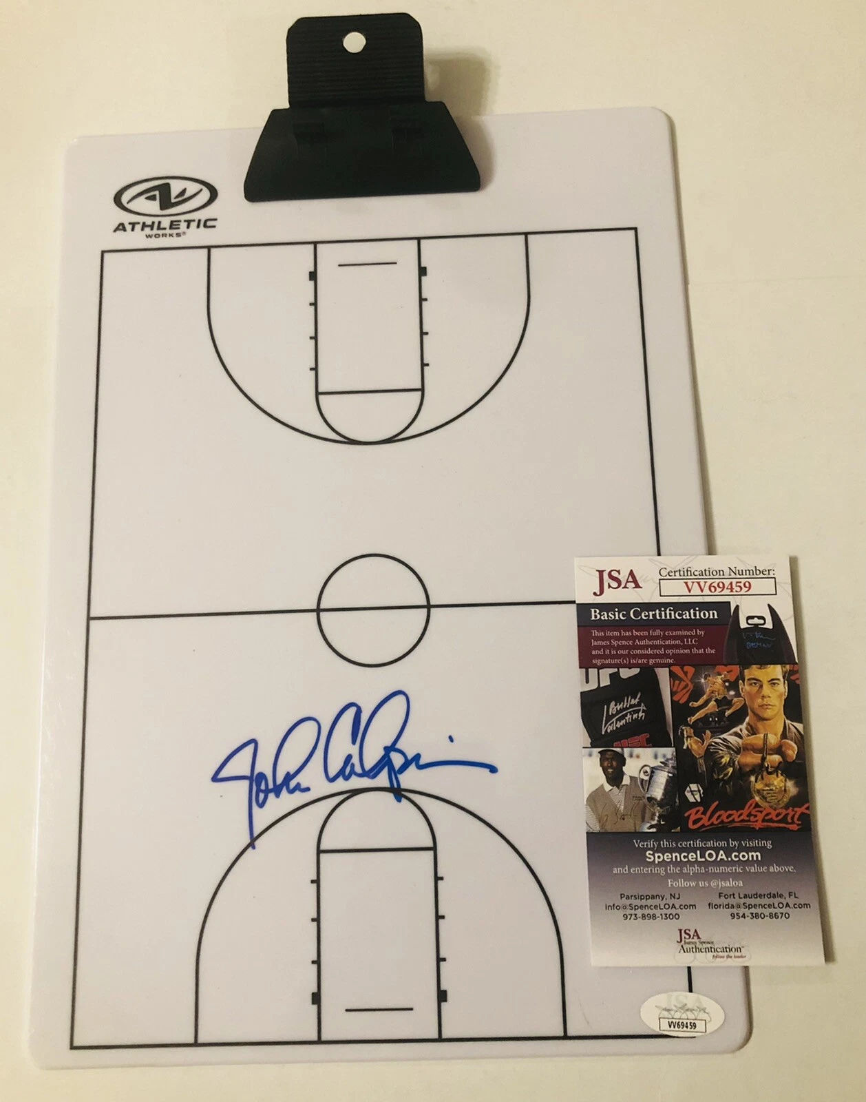 JOHN CALIPARI SIGNED BASKETBALL COACHING BOARD KENTUCKY WILDCATS COACH JSA COA