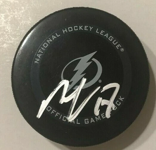 ONDREJ PALAT SIGNED TAMPA BAY LIGHTNING OFFICIAL GAME HOCKEY PUCK W/ CASE COA