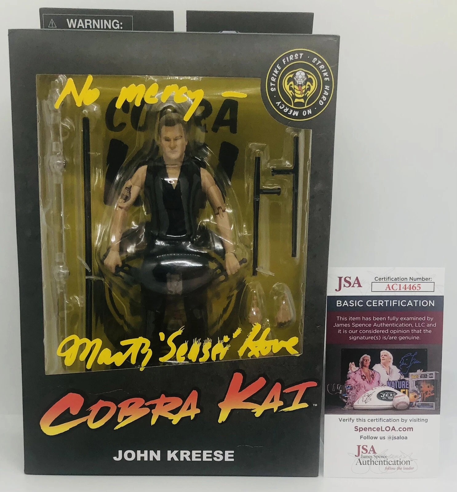 MARTIN KOVE SIGNED SENSEI JOHN KREESE DIAMOND SELECT FIGURE COBRA KAI JSA COA