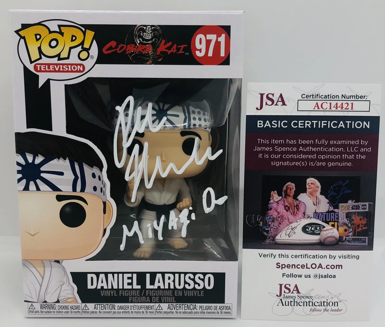 RALPH MACCHIO SIGNED DANIEL LARUSSO POP FUNKO FIGURE COBRA KAI JSA COA