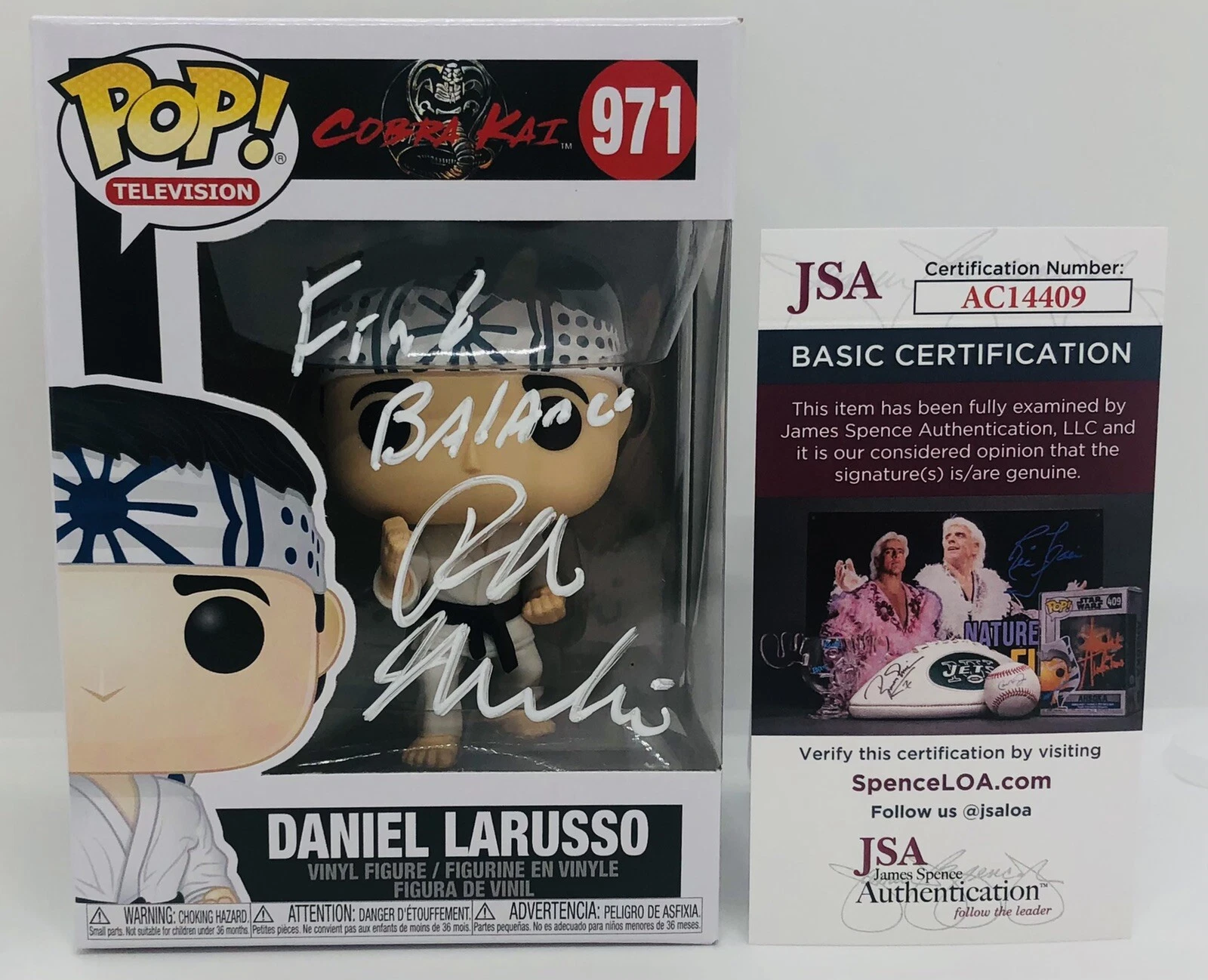 RALPH MACCHIO SIGNED DANIEL LARUSSO POP FUNKO FIGURE COBRA KAI JSA COA