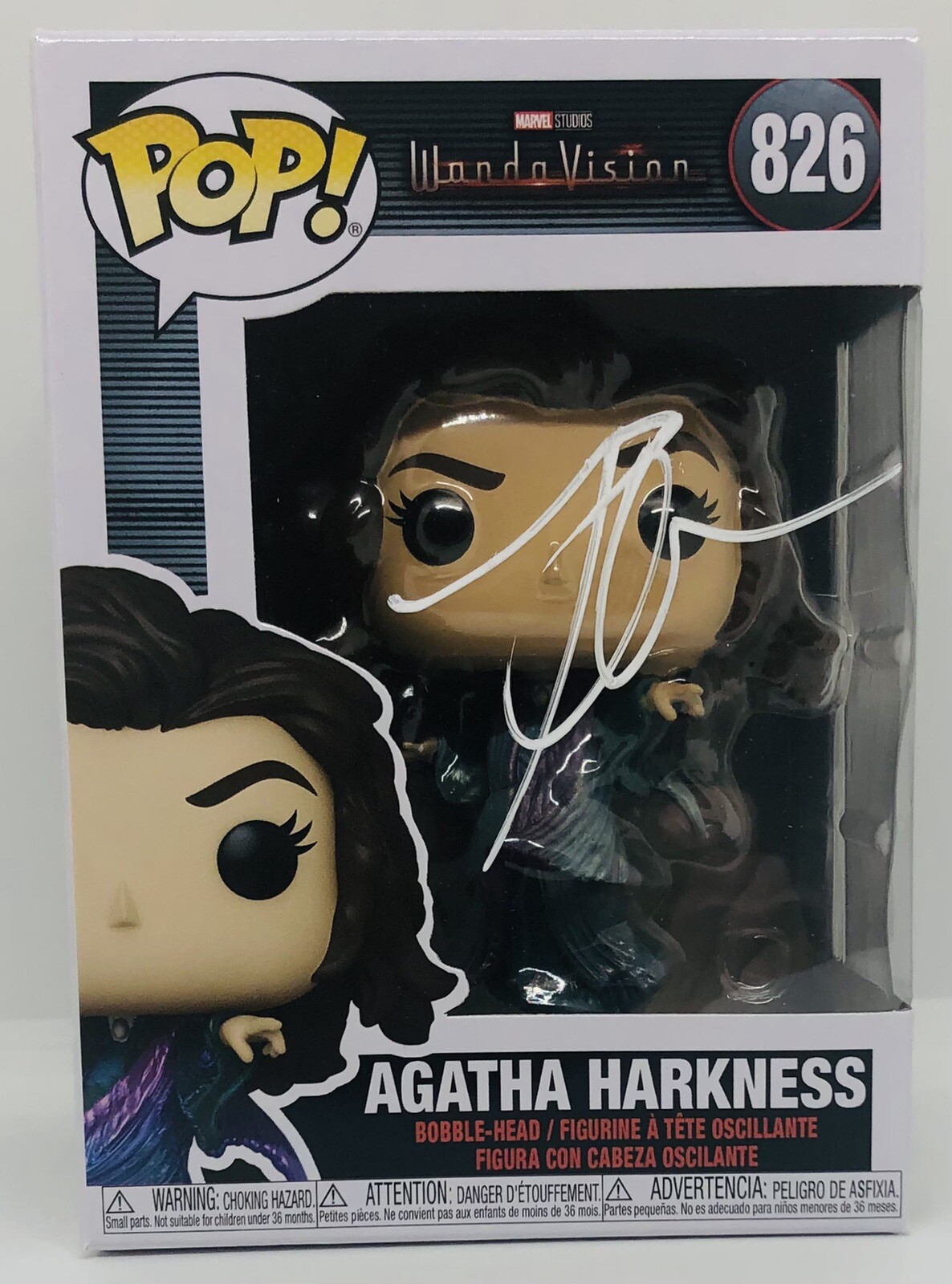 KATHRYN HAHN SIGNED AGATHA HARKNESS POP FUNKO FIGURE WANDAVISION PROOF COA