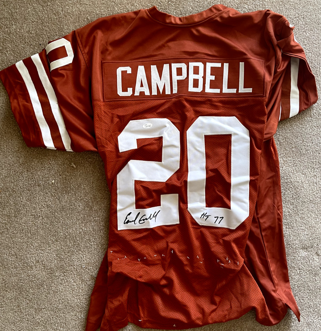 Earl Campbell Signed Longhorns Jersey HOF JSA