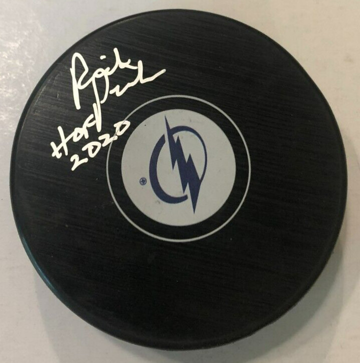 RICK PECKHAM SIGNED AUTOGRAPHED TAMPA BAY LIGHTNING HOCKEY PUCK W/ CASE COA