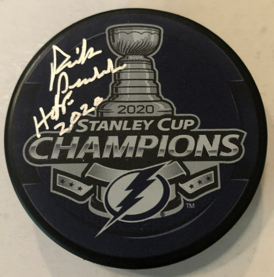 RICK PECKHAM SIGNED TAMPA BAY LIGHTNING 2020 STANLEY CUP HOCKEY PUCK W/ CASE COA