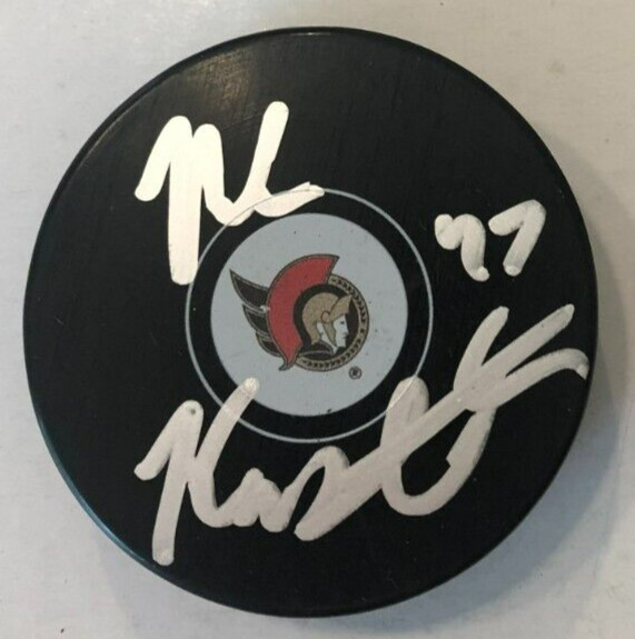 MARK KASTELIC SIGNED AUTOGRAPHED OTTAWA SENATORS HOCKEY PUCK W/ CASE COA