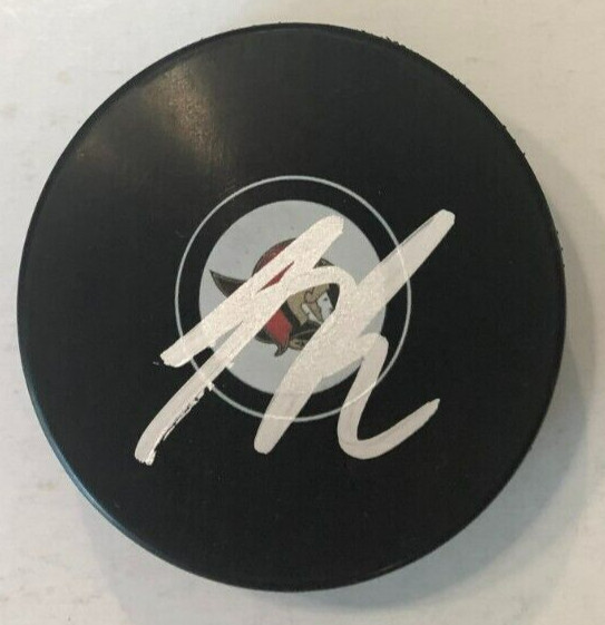SHANE PINTO SIGNED AUTOGRAPHED OTTAWA SENATORS HOCKEY PUCK W/ CASE COA