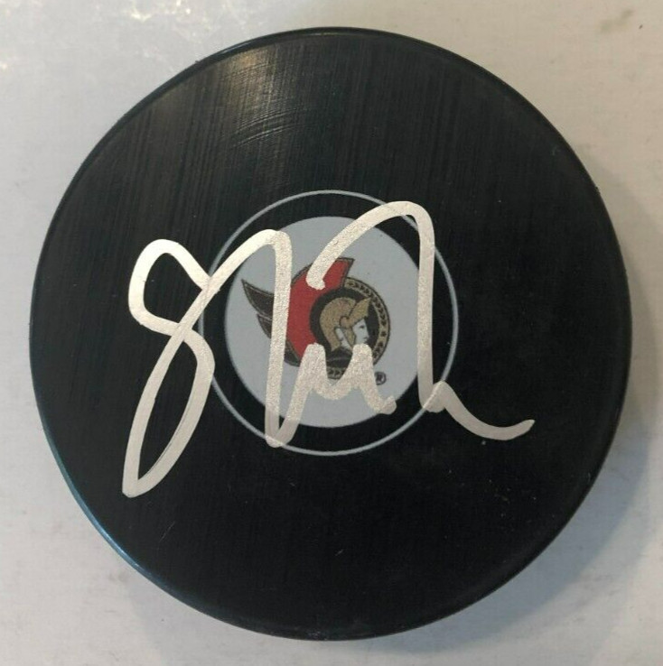 TIM STUTZLE SIGNED AUTOGRAPHED OTTAWA SENATORS HOCKEY PUCK W/ CASE COA