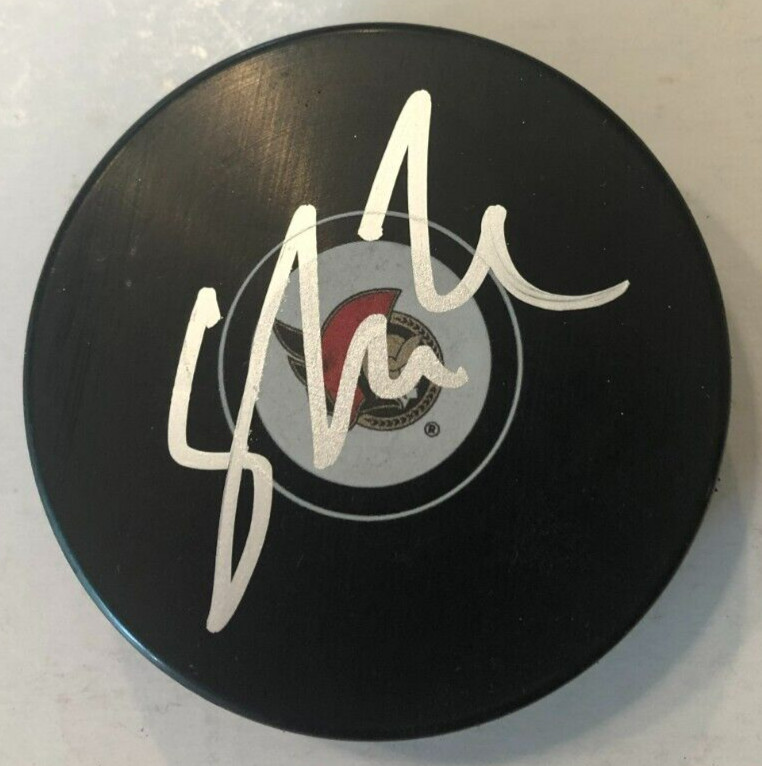 TIM STUTZLE SIGNED AUTOGRAPHED OTTAWA SENATORS HOCKEY PUCK W/ CASE COA