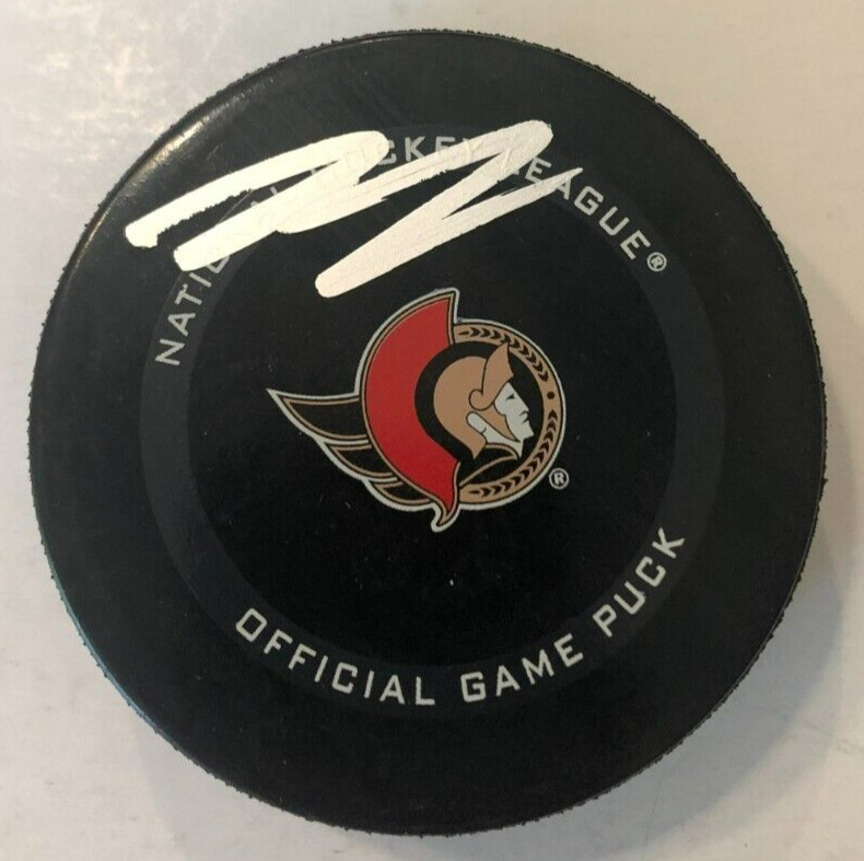 JAKE SANDERSON SIGNED AUTOGRAPHED OTTAWA SENATORS GAME HOCKEY PUCK W/ CASE COA