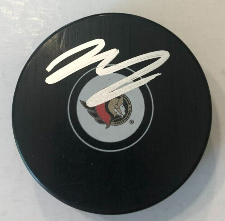 JAKE SANDERSON SIGNED AUTOGRAPHED OTTAWA SENATORS HOCKEY PUCK W/ CASE COA