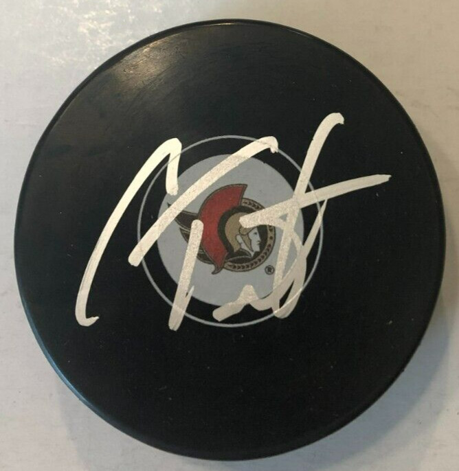 CAM TALBOT SIGNED AUTOGRAPHED OTTAWA SENATORS HOCKEY PUCK W/ CASE COA