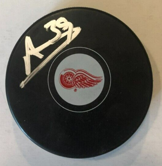 ALEX NEDELJKOVIC SIGNED AUTOGRAPHED DETROIT RED WINGS HOCKEY PUCK W/ CASE COA